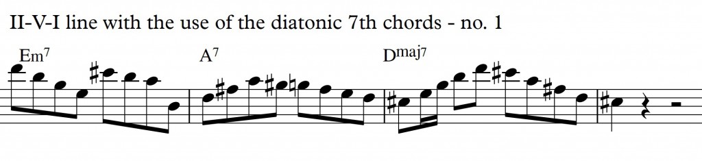 Diatonic Approach 3 Diatonic 7th chords on a II-V-I in D_no1