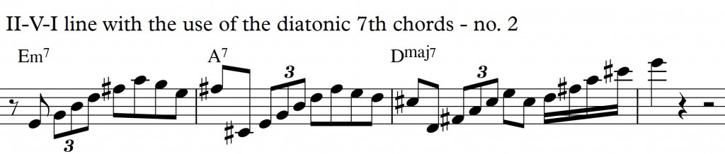 Diatonic Approach 3 Diatonic 7th chords on a II-V-I in D_no2