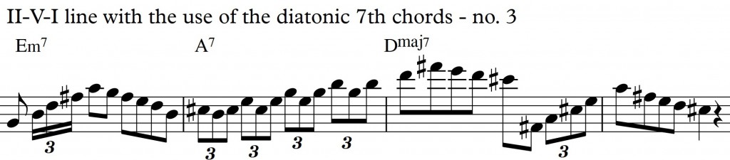 Diatonic Approach 3 Diatonic 7th chords on a II-V-I in D_no3