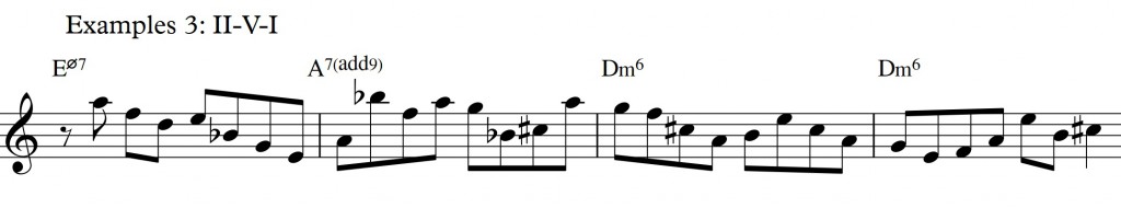 Diatonic approach 5 - minor II-V-I - diatonic triads_example3