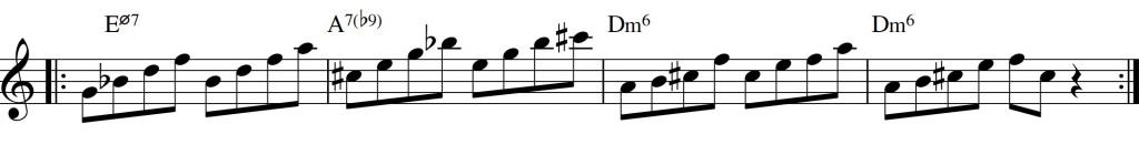 Diatonic approach 6 - minor II-V-I - diatonic 7th chords_3rd+5th til 9+11