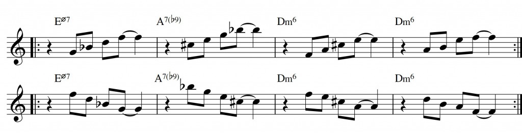 Diatonic approach 6 - minor II-V-I - diatonic 7th chords_7th chord exercise 3rd - 9