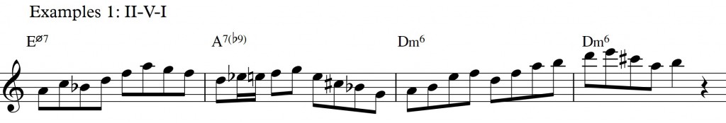 Diatonic approach 6 - minor II-V-I - diatonic 7th chords_example 1