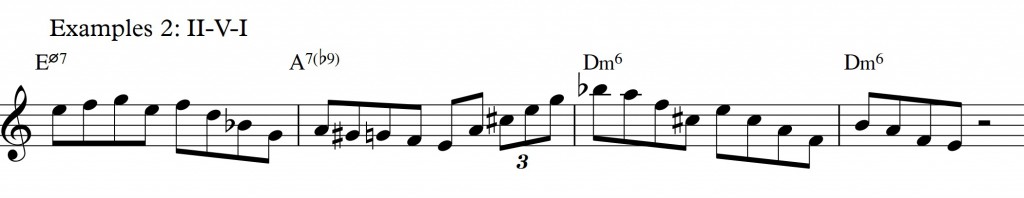 Diatonic approach 6 - minor II-V-I - diatonic 7th chords_example 2